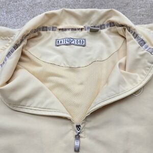 Kate Lord Womens Yellow Pullover Windbreaker Jacket Quarter Zip Size Medium